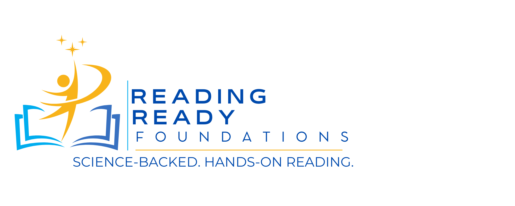 Official corporate logo for Reading Ready Foundations, featuring the tagline 'Science-backed. Hands-on learning.' founded by L.T. Lyles, M.Ed.